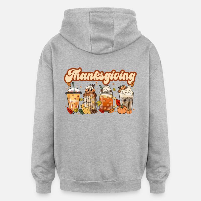 Action de grâce - Sweat à capuche oversize unisexe - gris chiné