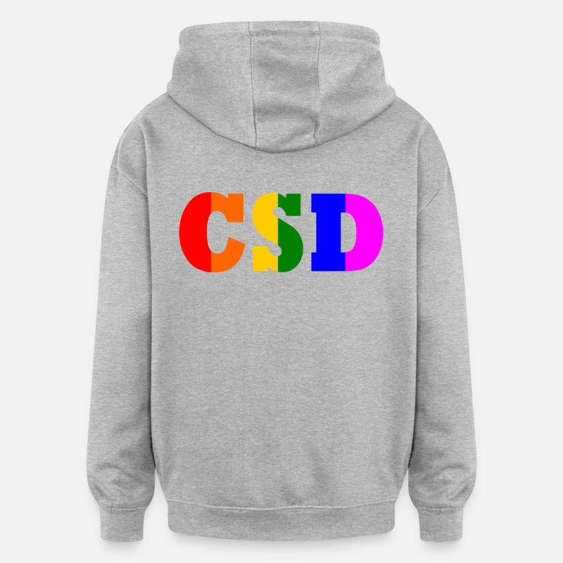 Cdd - Sweat à capuche oversize unisexe - gris chiné