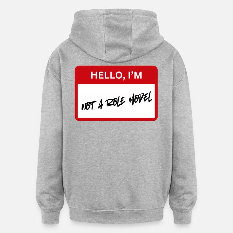 Pas de modèle - Sweat à capuche oversize unisexe - gris chiné