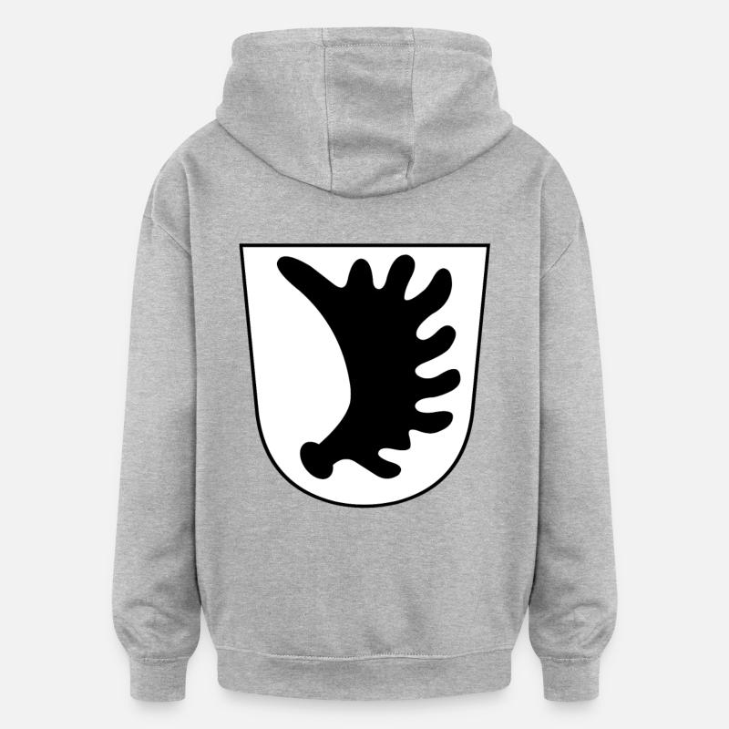 Øst-Preussen - Oversized unisex-hettegenser - gråmelert