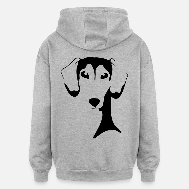 umme - Sweat à capuche oversize unisexe - gris chiné