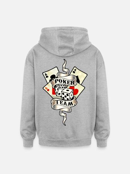 poker team design 8 - Oversized Unisex Hoodie - Grau meliert