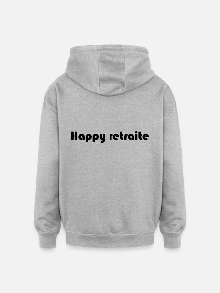 RETRAITE. RETRAITE. RETRAITEE. RETRAITE - Sweat à capuche oversize unisexe - gris chiné