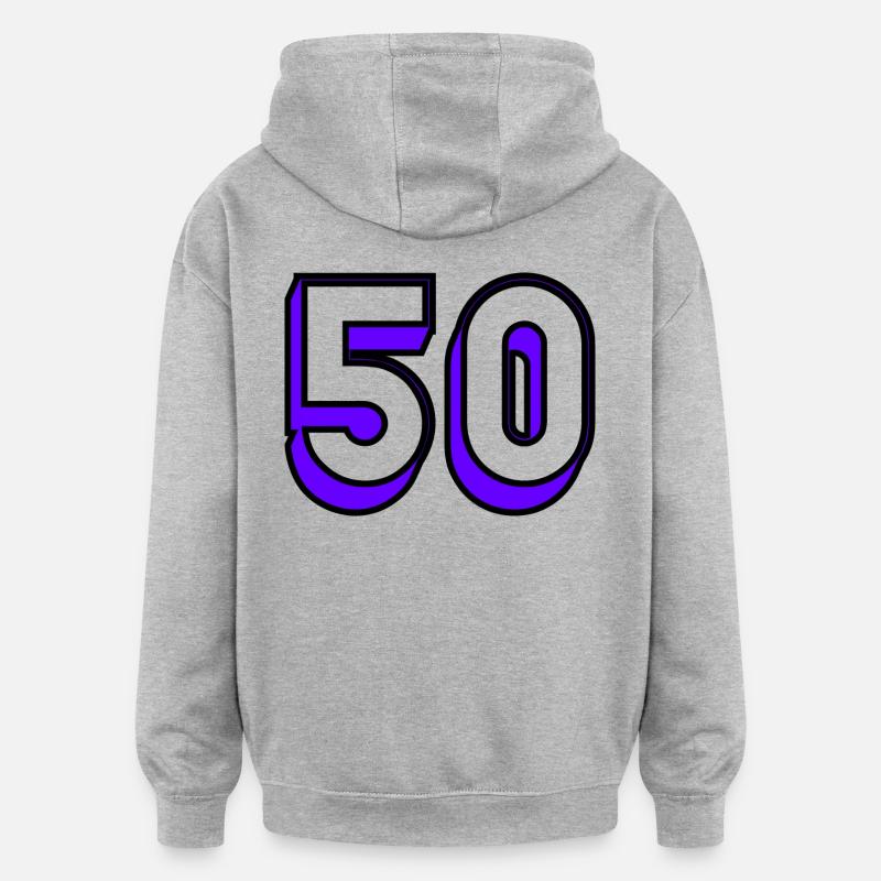 50. HAPPY BIRTHDAY. JOYEUX ANNIVERSAIRE - Sweat à capuche oversize unisexe - gris chiné