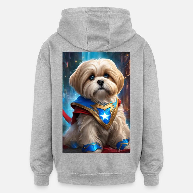 Héros Chiot Starcrest Cape - Sweat à capuche oversize unisexe - gris chiné