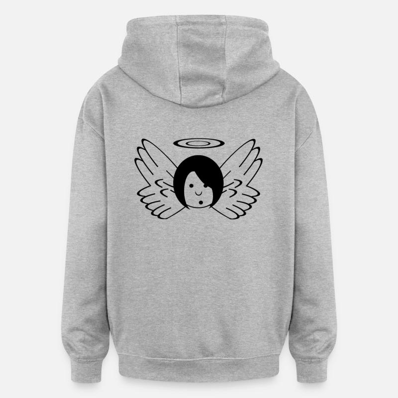 ange - Sweat à capuche oversize unisexe - gris chiné