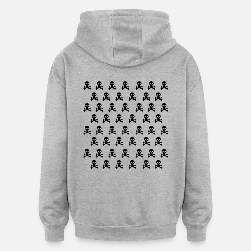 Emo Skull - Sweat à capuche oversize unisexe - gris chiné