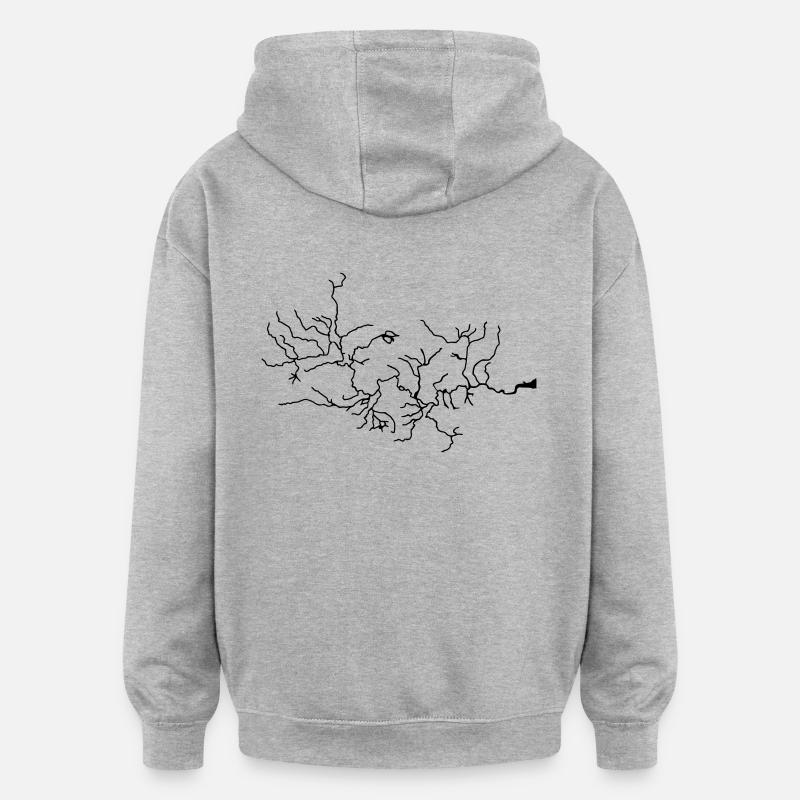 Thames - River - System - England - lightning - Oversized Unisex Hoodie - heather grey