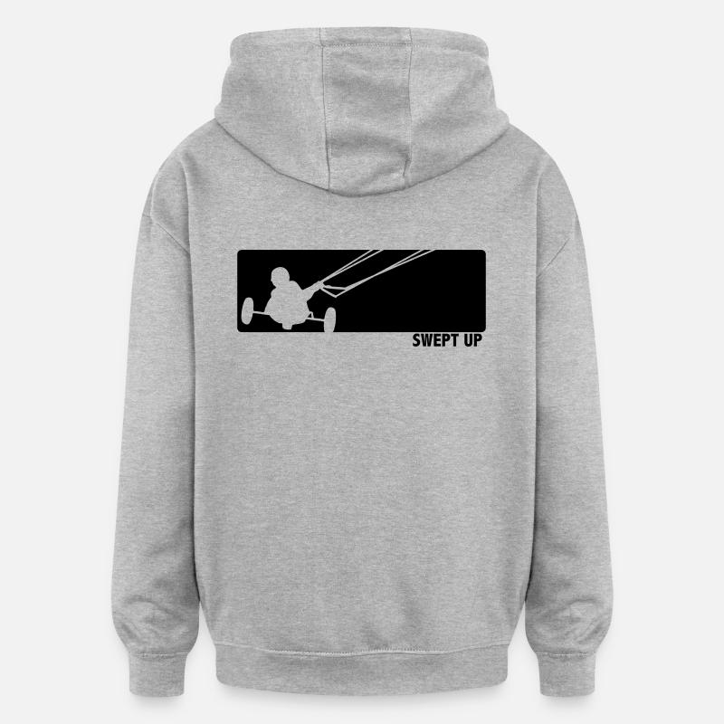 kitebuggy - Sweat à capuche oversize unisexe - gris chiné