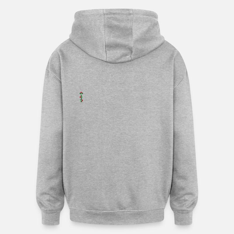Croix Basque Lauburu - Sweat à capuche oversize unisexe - gris chiné
