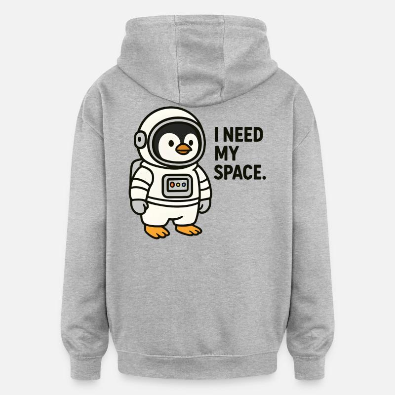 Astro Peng Collection - Sweat à capuche oversize unisexe - gris chiné