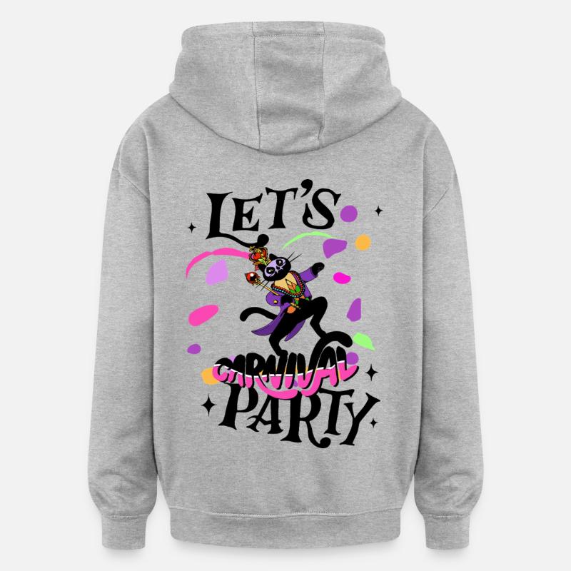 Fête de carnaval - Sweat à capuche oversize unisexe - gris chiné