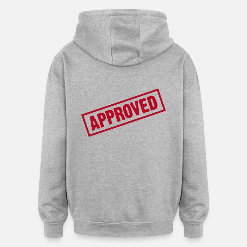 Approuvé! - Sweat à capuche oversize unisexe - gris chiné