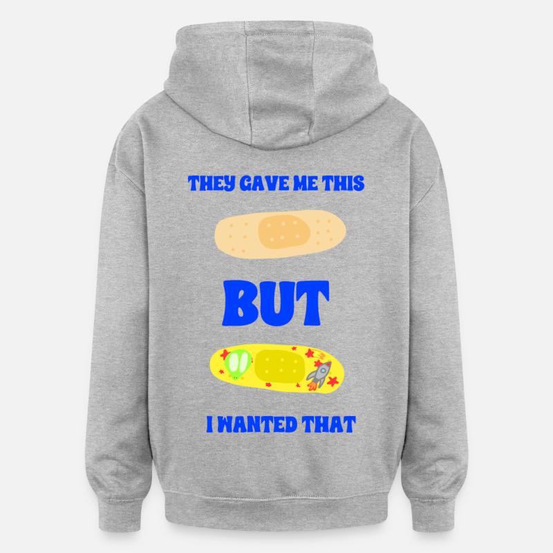 Klassisches Dressing oder Space Dressing - Oversized Unisex Hoodie - Grau meliert