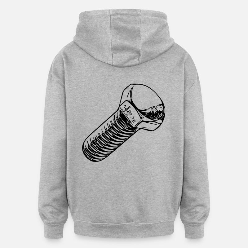 Werkstattschrauber Papa Schraube - Oversized Unisex Hoodie - Grau meliert