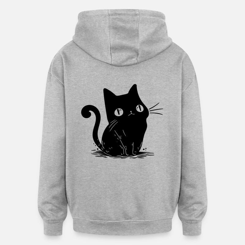 Petit chaton mignon - Sweat à capuche oversize unisexe - gris chiné