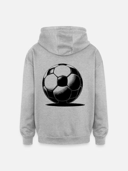 Fußball mit Schatten - Oversized Unisex Hoodie - Grau meliert