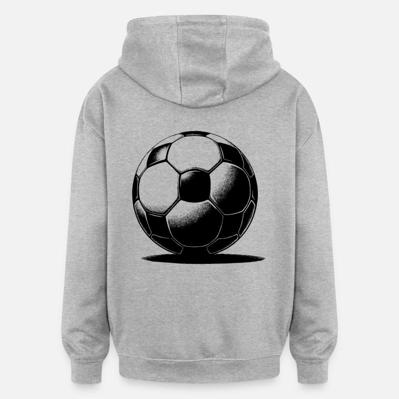 Fußball mit Schatten - Oversized Unisex Hoodie - Grau meliert