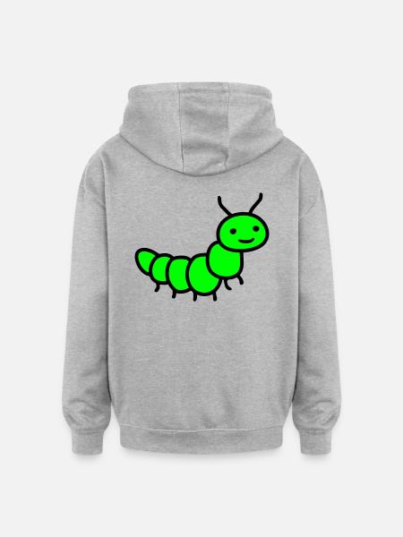 Raupe - Oversized Unisex Hoodie - Grau meliert