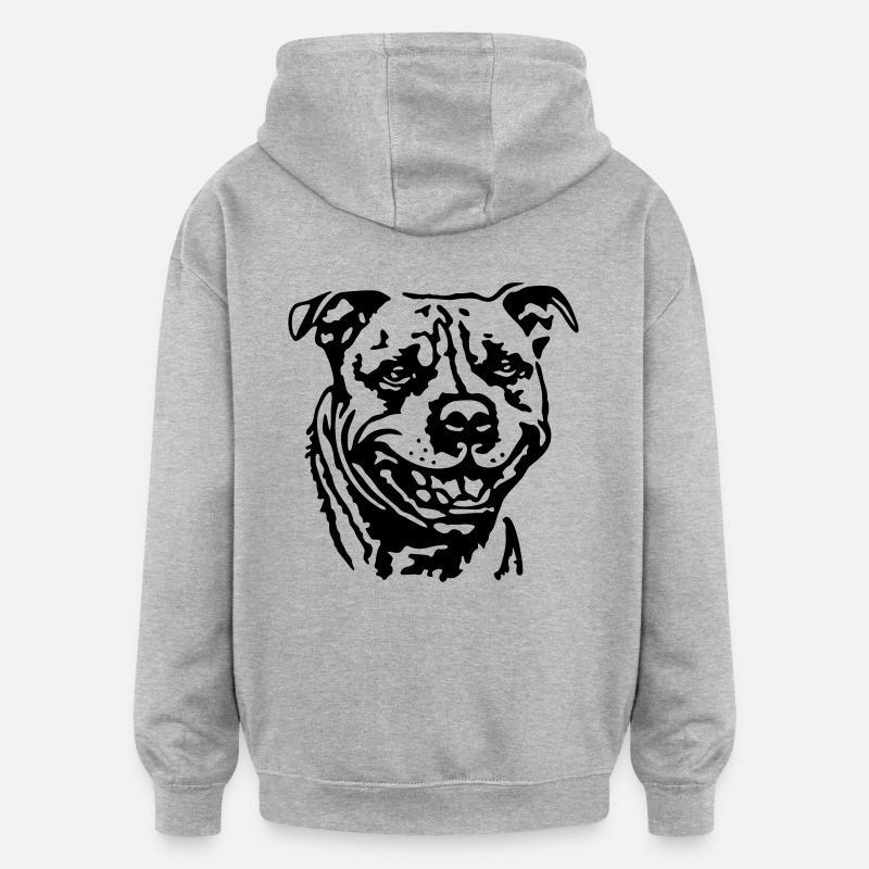 staffbull - Sweat à capuche oversize unisexe - gris chiné
