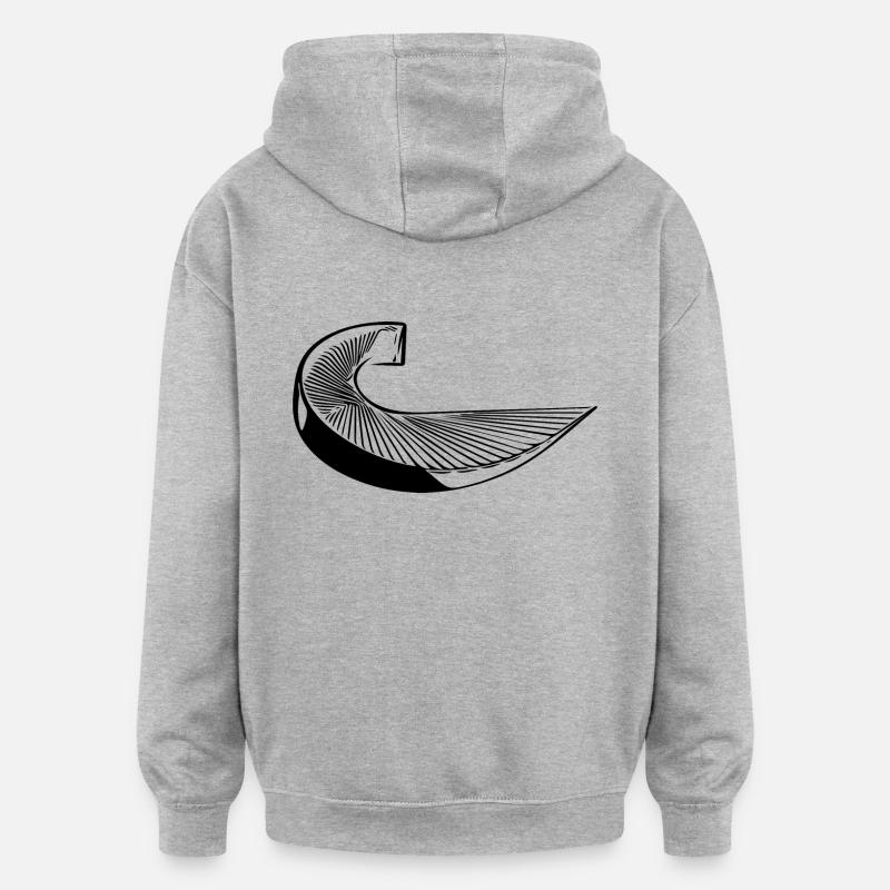 Escalier à courbe géométrique - Sweat à capuche oversize unisexe - gris chiné