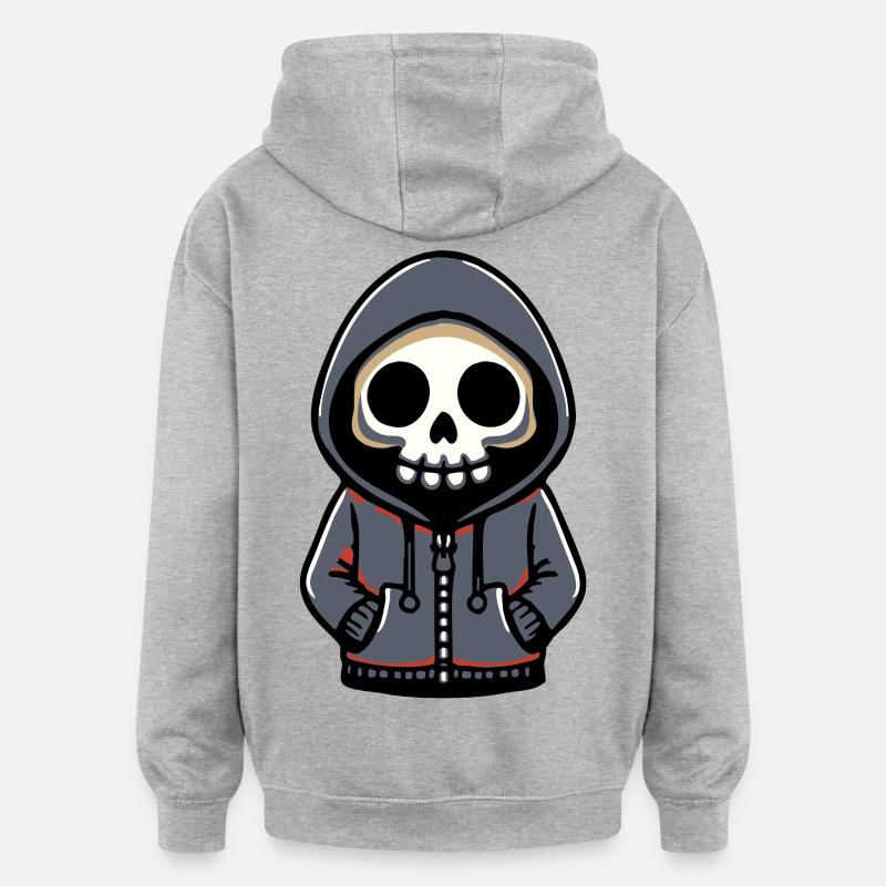 Squelette en sweat à capuche - Sweat à capuche oversize unisexe - gris chiné
