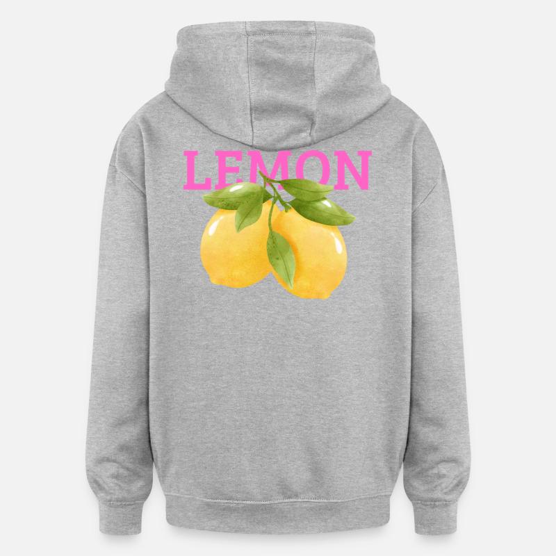 Lemon - Oversized Unisex Hoodie - Grau meliert
