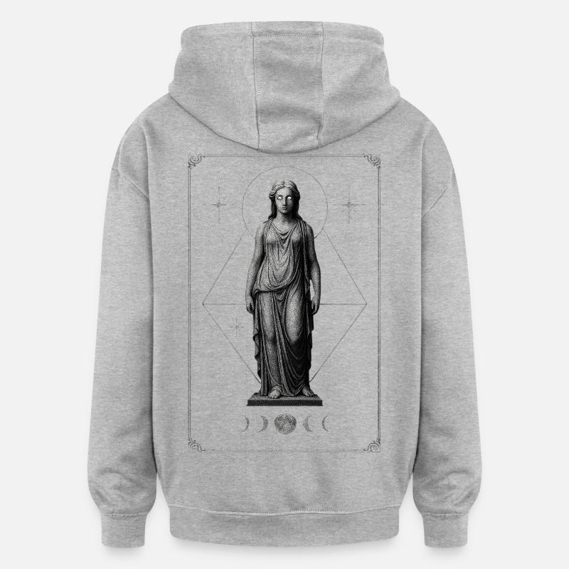 Fille de la Lune - Sweat à capuche oversize unisexe - gris chiné