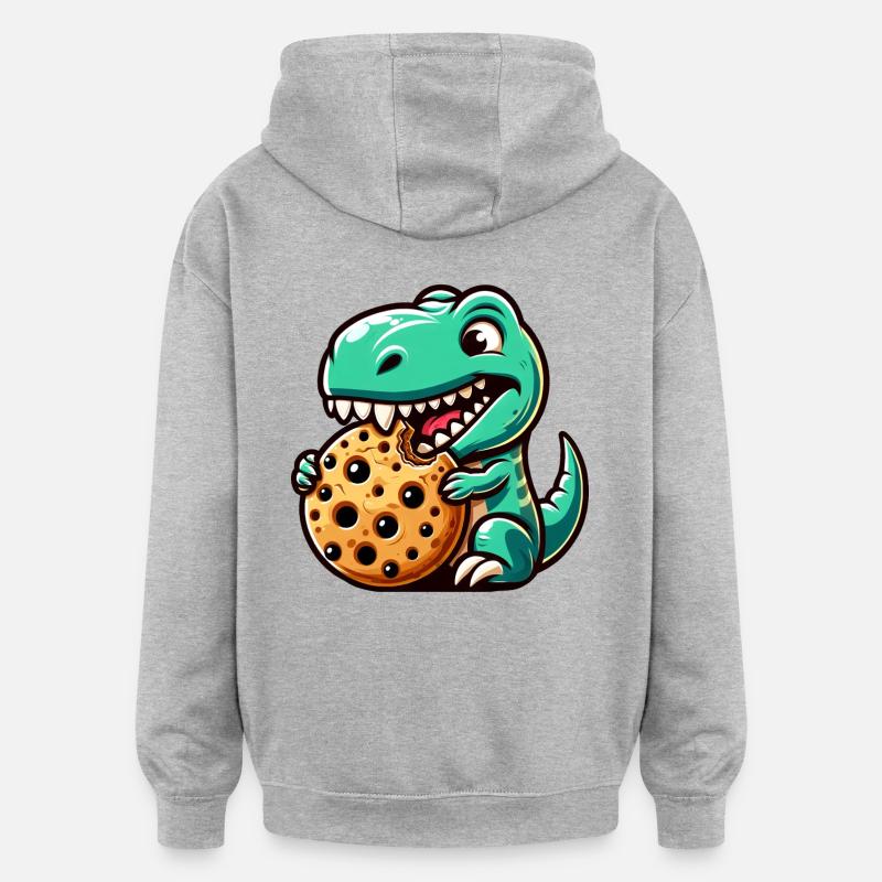 Mignon Dino T-Rex Fun - Sweat à capuche oversize unisexe - gris chiné