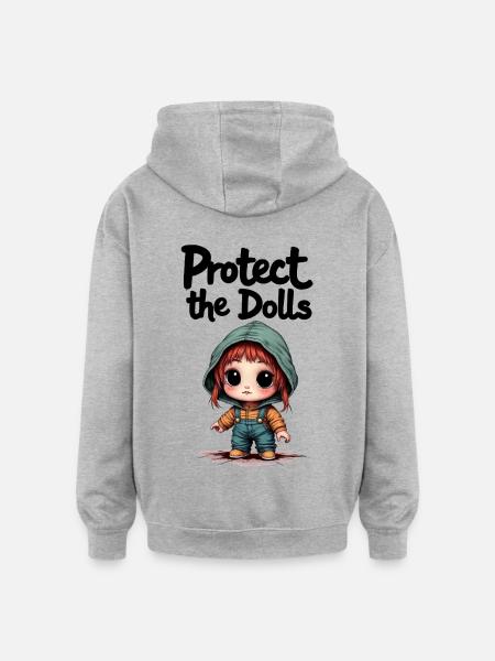 Protect the Dolls - Sweet Message - Oversized Unisex Hoodie - heather grey