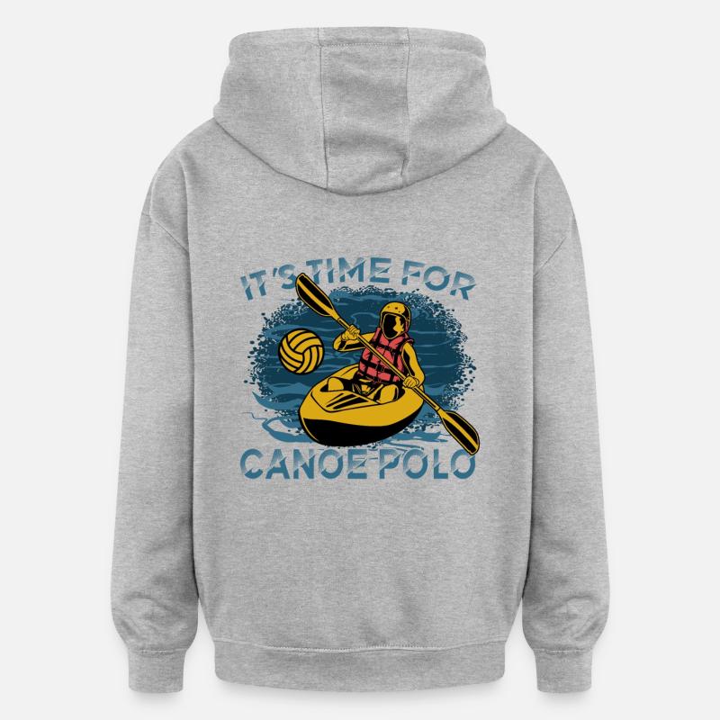 C’est l’heure du canoë-polo - Sweat à capuche oversize unisexe - gris chiné