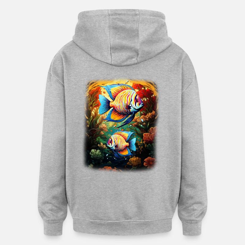 Angelfish - Sweat à capuche oversize unisexe - gris chiné