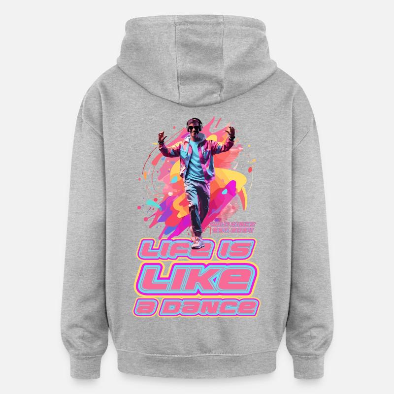 Danser - Sweat à capuche oversize unisexe - gris chiné