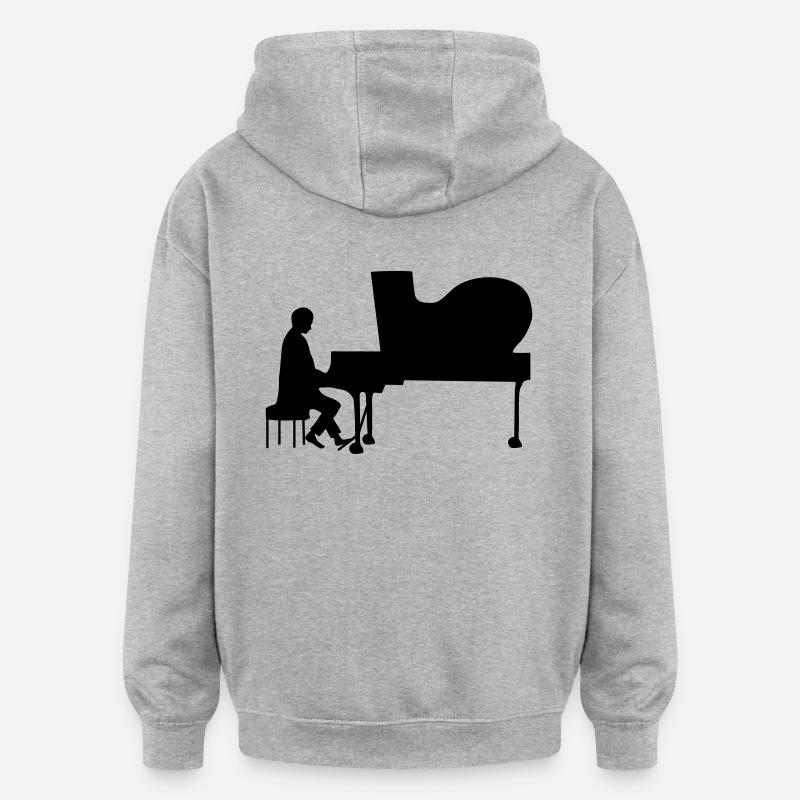 pianiste - Sweat à capuche oversize unisexe - gris chiné
