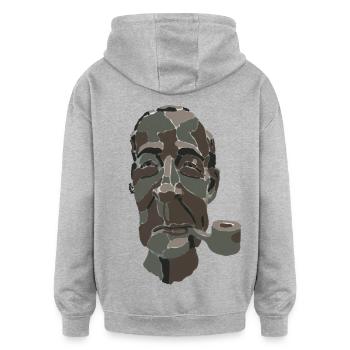 Smoking man - Oversized Unisex Hoodie - Grau meliert - Hinten - Noah (186cm)