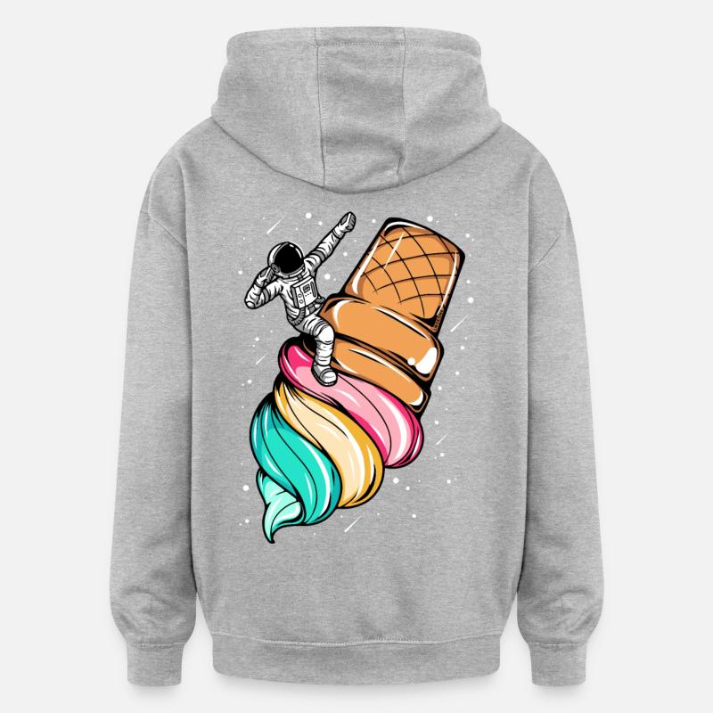 Weltraum-Eis-Astronaut - Oversized Unisex Hoodie - Grau meliert