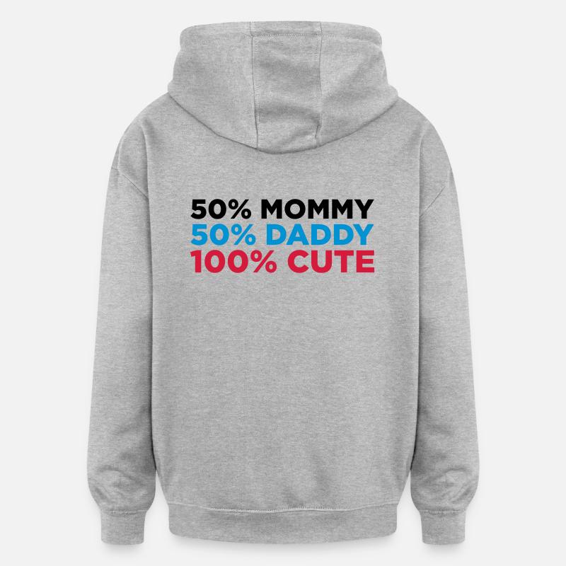 100% Cute (3c)++ - Sweat à capuche oversize unisexe - gris chiné