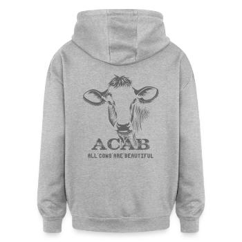 All cows are beautiful - Oversized Unisex Hoodie - Grau meliert - Hinten - Noah (186cm)