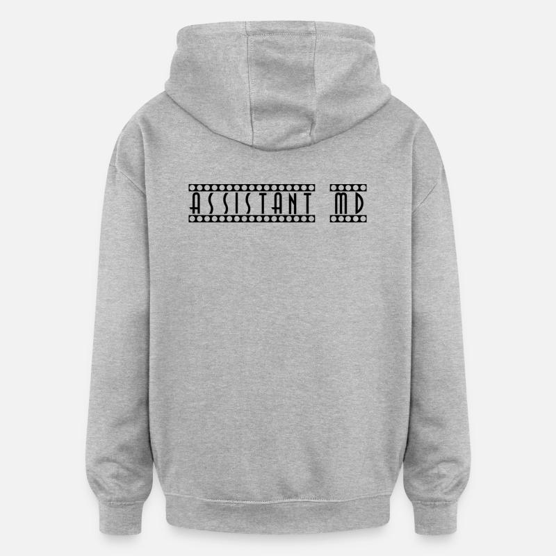 Assistant_MD - Sweat à capuche oversize unisexe - gris chiné