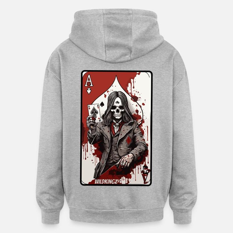 As - Sweat à capuche oversize unisexe - gris chiné