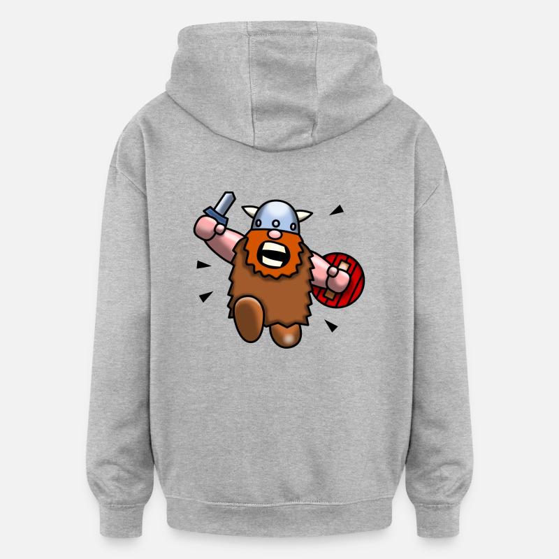 Wild Vikings - Sweat à capuche oversize unisexe - gris chiné