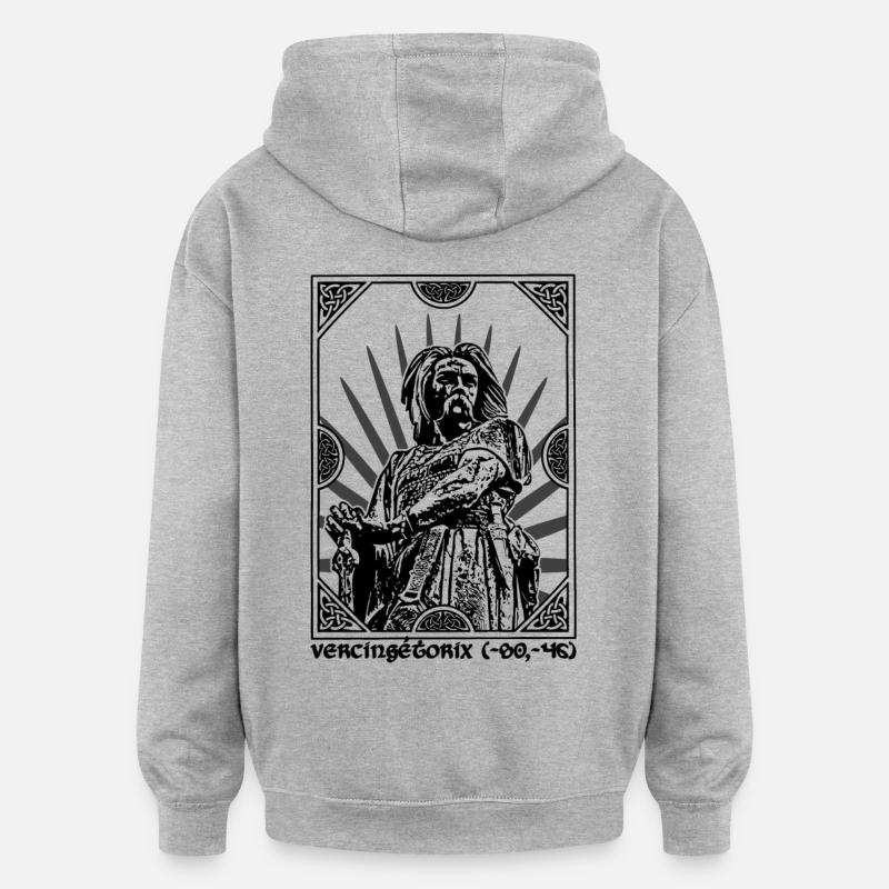 Vercingétorix - Sweat à capuche oversize unisexe - gris chiné