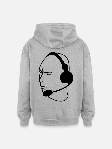 Alderiate - Sweat à capuche oversize unisexe - gris chiné