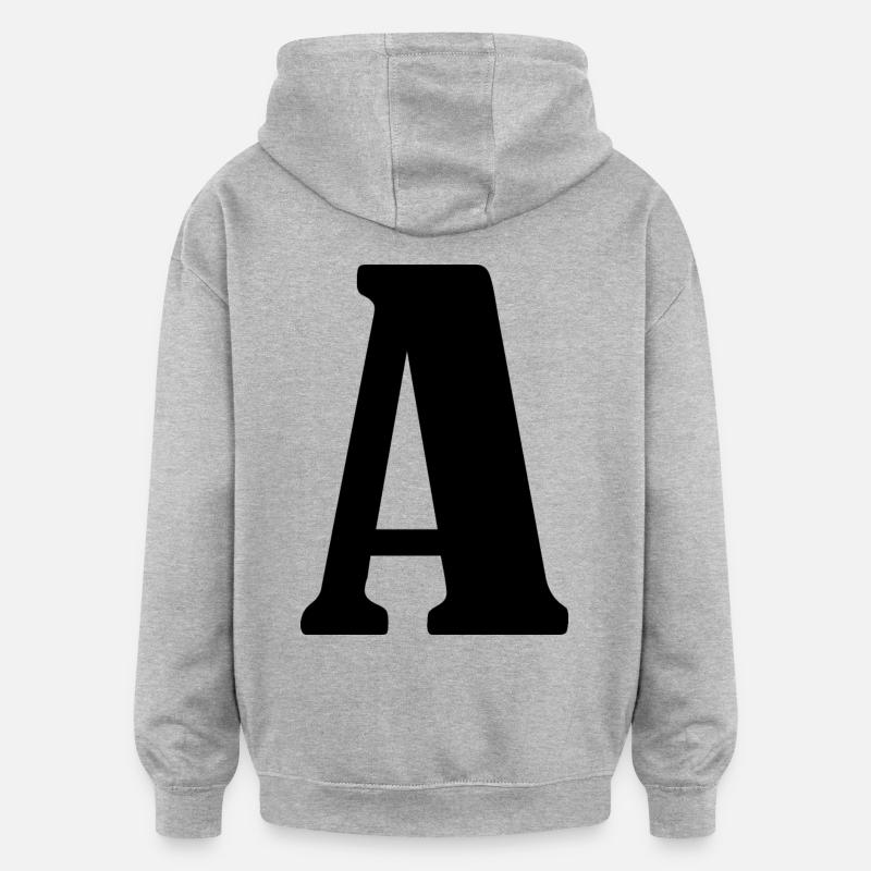 A - Sweat à capuche oversize unisexe - gris chiné