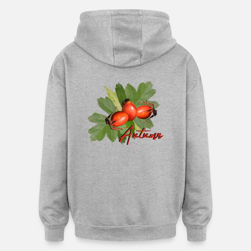 Feuilles d’automne - Sweat à capuche oversize unisexe - gris chiné