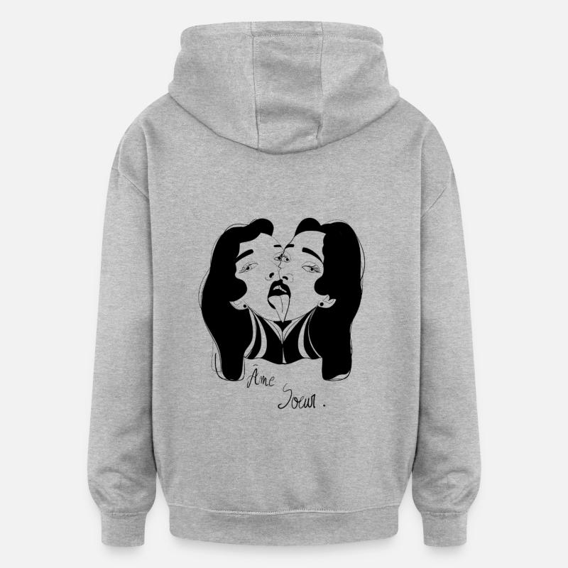 Amesoeur - Sweat à capuche oversize unisexe - gris chiné