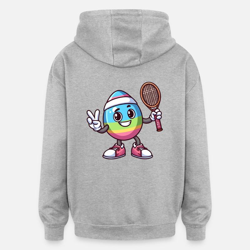 Easter Egg Easter Egg Tennis Tennis Player - Oversized Unisex Hoodie - heather grey