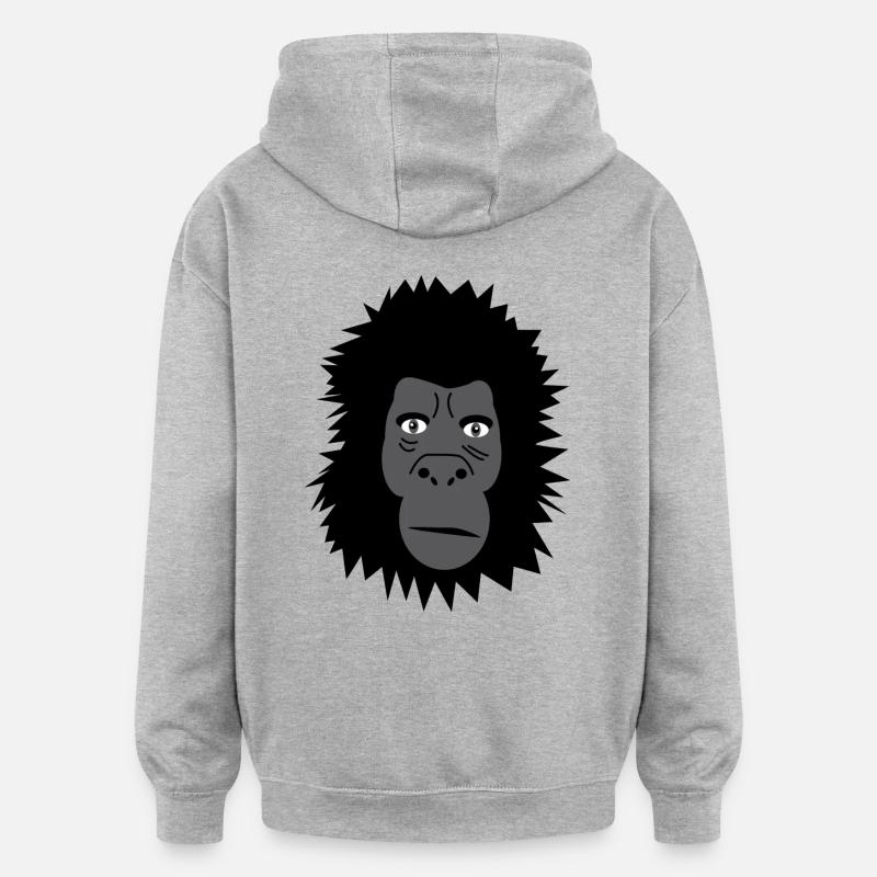Gorilla - Sweat à capuche oversize unisexe - gris chiné