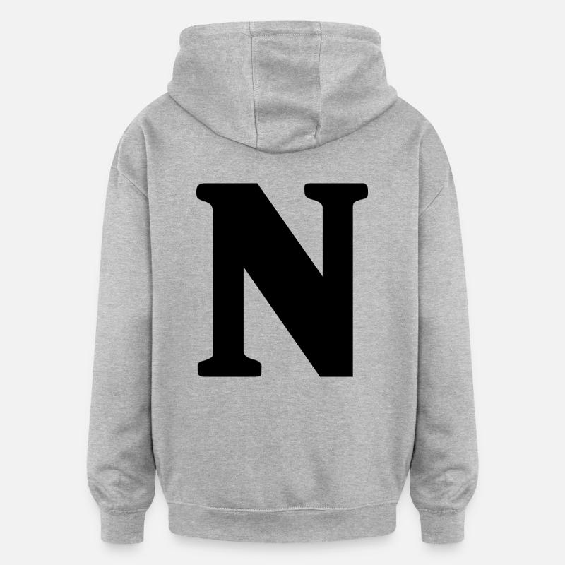 N - Sweat à capuche oversize unisexe - gris chiné