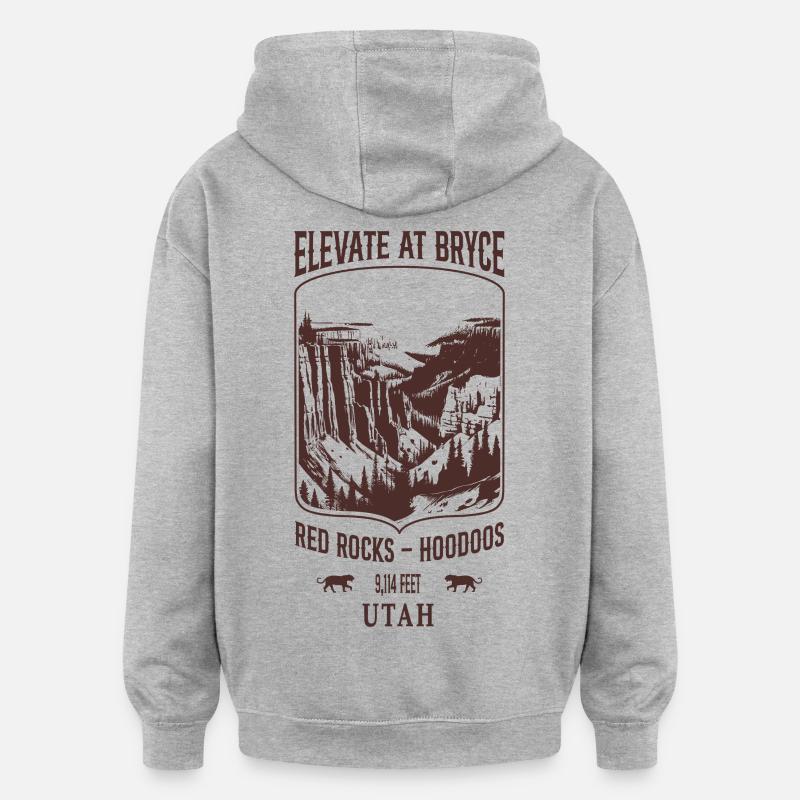 Elevate at Bryce - Sweat à capuche oversize unisexe - gris chiné